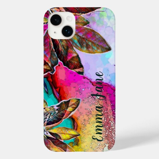 Coques Case-Mate iPhone Feuilles Abstraits colorés (Verso)