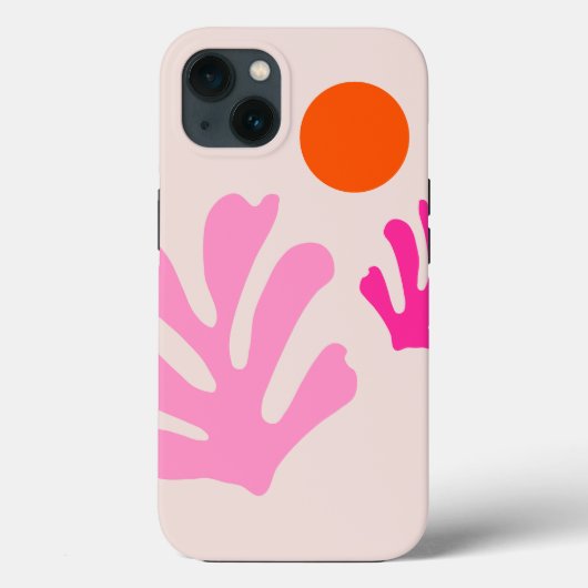 Coques Case-Mate iPhone Feuilles Abstraits rose orange moderne formes déco (Verso)