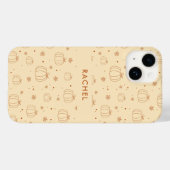 Coques Case-Mate iPhone Feuilles automnales et Motif Citrouille Personnali (Verso (horizontal))