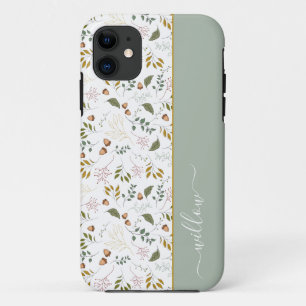 Case-Mate iPhone Case Feuilles Automne Monogramme Nom Moderne