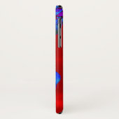 Coques Case-Mate iPhone Feuilles bleu ciel rouge (Dos/Gauche)