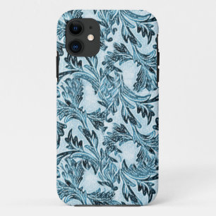 Coque iPhone 11 Feuilles bleus ombrés