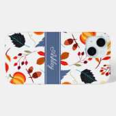 Coques Case-Mate iPhone Feuilles botaniques élégantes d'automne (Verso (horizontal))