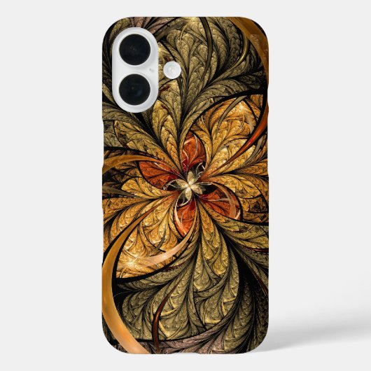 Coques Case-Mate iPhone Feuilles brillantes art fractal abstrait (Verso)