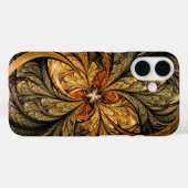 Coques Case-Mate iPhone Feuilles brillantes art fractal abstrait (Verso (horizontal))