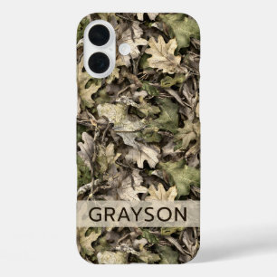 Coques iPhone 16 Plus Feuilles Camouflage Personnalisé