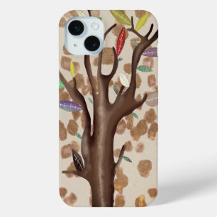 Coque iPhone 15 Mini Feuilles colorées de branches d'arbres Ruth Fitta