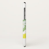 Coques Case-Mate iPhone Feuilles d'aquarelle modernes Lemon Monogramme (Dos/Gauche)