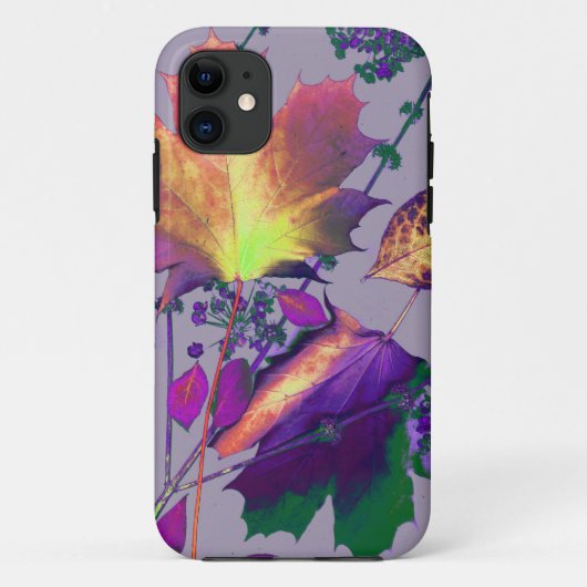 Coques Case-Mate iPhone Feuilles d'automne à Lilac (Dos)
