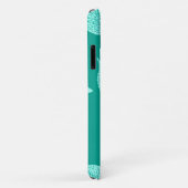 Coques Case-Mate iPhone Feuilles d'automne - aqua et turquoise (Dos/Droite)