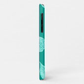 Coques Case-Mate iPhone Feuilles d'automne - aqua et turquoise (Dos/Gauche)
