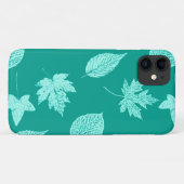 Coques Case-Mate iPhone Feuilles d'automne - aqua et turquoise (Dos (Horizontal))