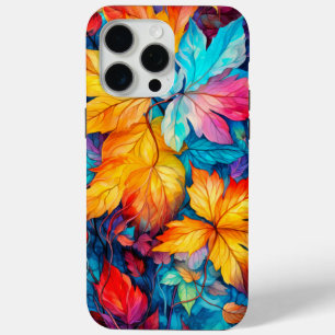 Coque iPhone 15 Pro Max Feuilles d'automne colorées tombées