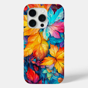 Coque iPhone 15 Pro Feuilles d'automne colorées tombées