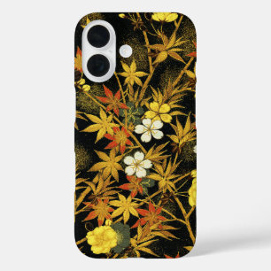 Coques iPhone 16 Feuilles d'automne japonaises Antique botanique