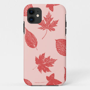 Etui iPhone Case-Mate Feuilles d'automne - orange corail et rose