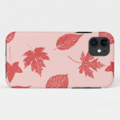 Coques Case-Mate iPhone Feuilles d'automne - orange corail et rose (Dos (Horizontal))