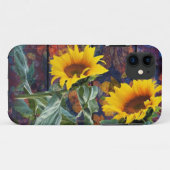 Coques Case-Mate iPhone Feuilles d'automne rustiques et tournesols (Dos (Horizontal))