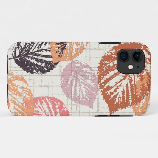 Coques Case-Mate iPhone Feuilles d'automne sur le beige. (Dos (Horizontal))