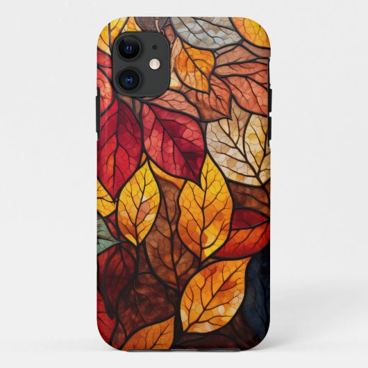 COQUES Case-Mate iPhone FEUILLES DE CHUTE EN VERRE STAINÉ (Dos)
