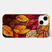 Coques Case-Mate iPhone feuilles de chute en vitrail mignon (Verso (horizontal))
