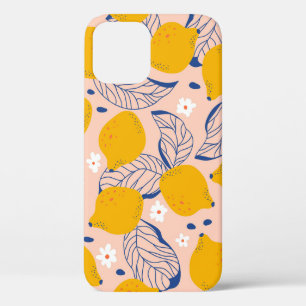 Case-Mate iPhone Case Feuilles de citron : Vintage rose sans joint.
