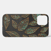 Coques Case-Mate iPhone Feuilles de cuivre : texture grunge noire. (Verso (horizontal))