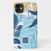 Coques Case-Mate iPhone Feuilles de la Jungle Bleue (Dos)