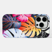 Coques Case-Mate iPhone Feuilles de la Monstera d'été tropicale (Verso (horizontal))