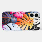 Coques Case-Mate iPhone Feuilles de la Monstera d'été tropicale (Verso (horizontal))