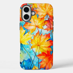 Coques iPhone 16 Plus Feuilles de Maple Automne Tombées Vibrantes