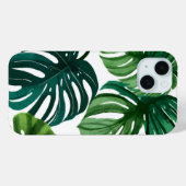 Coques Case-Mate iPhone Feuilles de Monstera | Aquarelle Moderne Simple (Verso (horizontal))