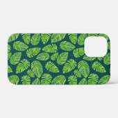 Coques Case-Mate iPhone Feuilles de Monstera, motif d'aquarelle tropicale (Verso (horizontal))