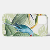 Coques Case-Mate iPhone Feuilles De Palme Avec Oiseau Bleu (Verso (horizontal))