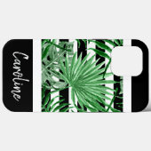 Coques Case-Mate iPhone Feuilles de palme tropicales personnalisées Blancs (Verso (horizontal))