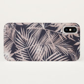 Coques Case-Mate iPhone Feuilles de palmier tropical rose doré foncé (Dos (Horizontal))