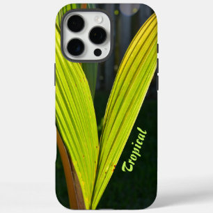 Coques iPhone 16 Pro Max Feuilles de palmier vert tropical personnalisées a