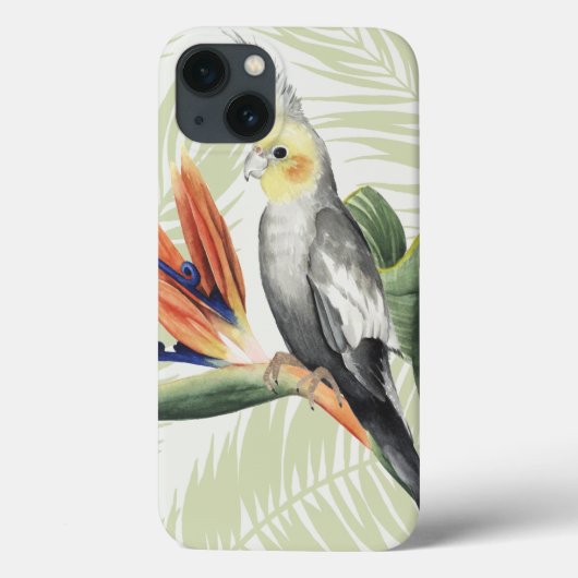 Coques Case-Mate iPhone Feuilles de palmiers à oiseaux noirs (Verso)