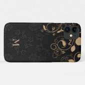 Coques Case-Mate iPhone Feuilles de Parties scintillant d'or (Dos (Horizontal))