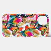 Coques Case-Mate iPhone Feuilles de perroquets et palmiers (Verso (horizontal))