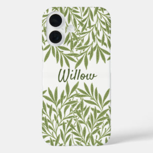Coques iPhone 16 Feuilles de saule victoriennes vintage par William