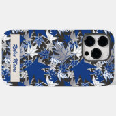 Coques Case-Mate iPhone Feuilles d'érable bleu sur un Arrière - plan de ch (Verso (horizontal))