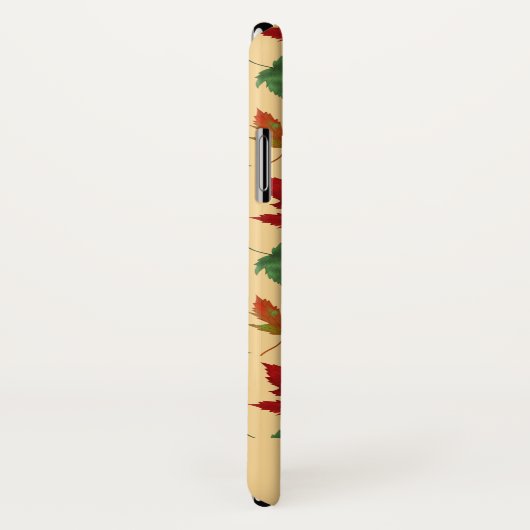 Coques Case-Mate iPhone Feuilles d'érable d'automne avec nom personnalisé (Dos/Droite)