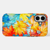 Coques Case-Mate iPhone Feuilles d'érable d'automne en chute vive (Verso (horizontal))