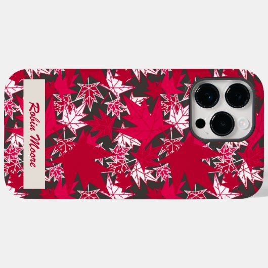 Coques Case-Mate iPhone Feuilles d'érable sur un Arrière - plan de charbon (Verso (horizontal))