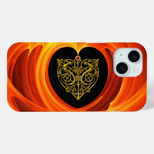 Coques Case-Mate iPhone FEUILLES D'OR AVEC POIGNONS CELTIQUES, Jaune Orang (Verso (horizontal))