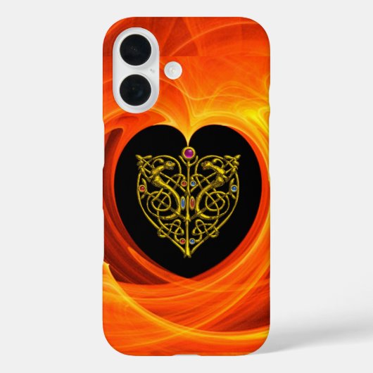 Coques Case-Mate iPhone FEUILLES D'OR, COUPONS CELTIQUES jaune orange noir (Verso)