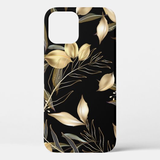 Coques Case-Mate iPhone Feuilles d'or : Exotic Botanical sans soudure (Verso)