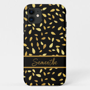 Case-Mate iPhone Case Feuilles d'or moderne prénom Motif illustré