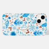 Coques Case-Mate iPhone Feuilles et baies d'hiver modernes (Verso (horizontal))